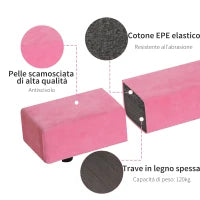 Trave da Ginnastica Equilibrio Allenamento Pieghevole Casa Legno 210 × 10 × 6.5cm Rosa
