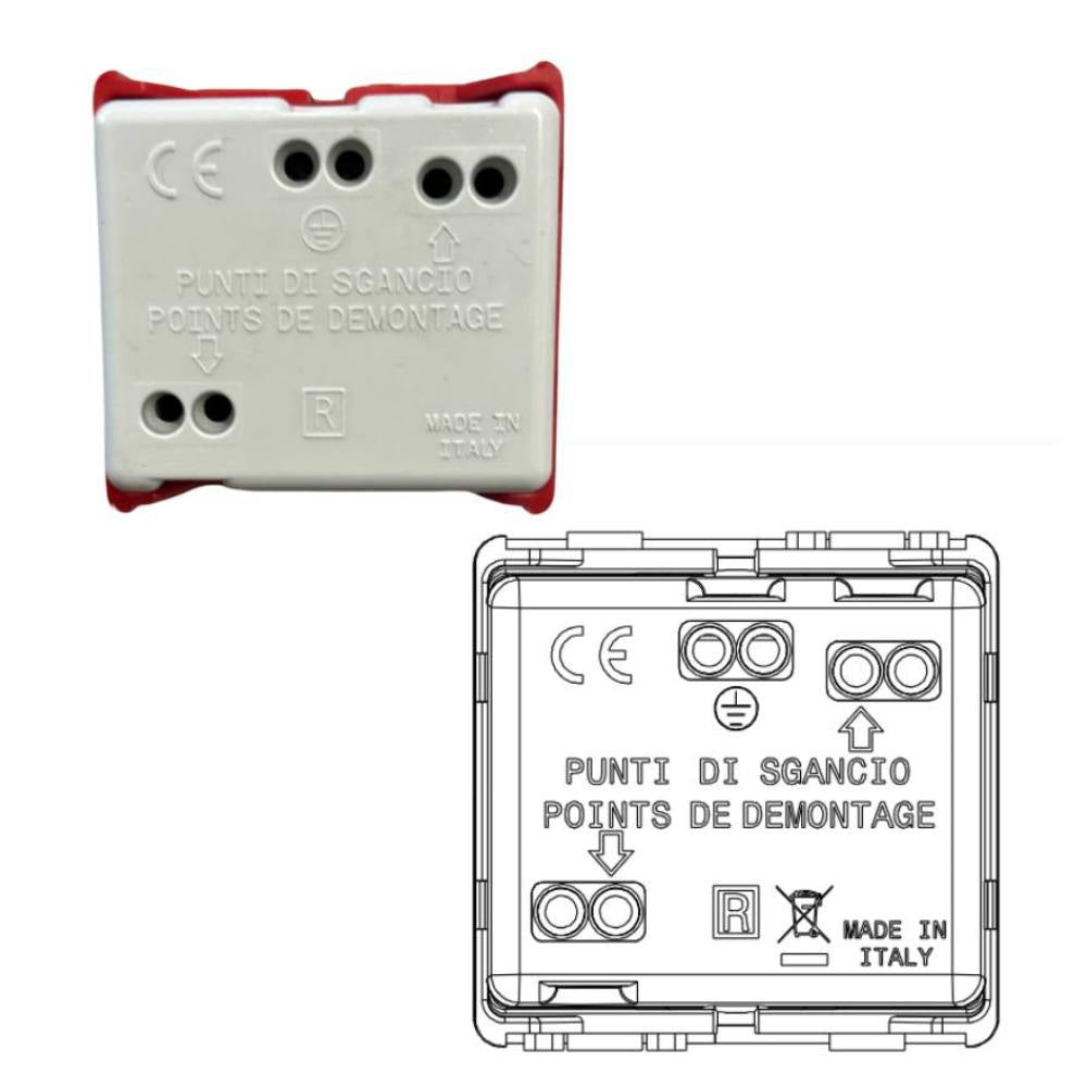 Gewiss gw20296 presa standard italiano/tedesco 250v ac 2p+t 16a bivalente p40