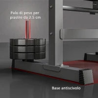 Panca Pesi Pieghevole con 8 Altezze Regolabili e Supporto Bilanciere in Acciaio e PU, 140x73x98-122 cm, Grigio