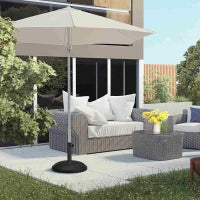 Base per Ombrellone da Giardino in Cemento con Palo di Ø35mm, Ø38mm, Ø48mm, Nero Ø49x37 cm