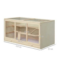Outsunny Gabbia Criceto in legno Animali Piccoli Roditori 115x60x58cm