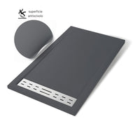 Piatto doccia mineral marmo resina antiscivolo h 4 cm *** misure l120 x p80 x h4 cm, tinta antracite, confezione 1