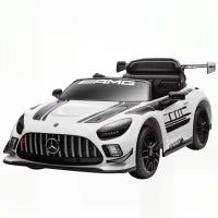Auto Elettrica Bambini 3-8 Anni Mercedes-AMG 12V con Telecomando, Luci LED, Rotelle di Trasporto, Bianco