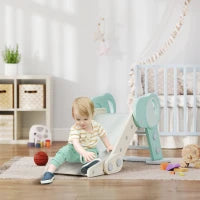 Scivolo per Bambini Pieghevole in Plastica Età 18 Mesi-3 Anni, 102x53x53cm, Verde