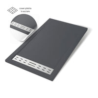 Piatto doccia mineral marmo resina antiscivolo h 4 cm *** misure l120 x p80 x h4 cm, tinta antracite, confezione 1