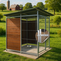 Box per cani da esterno coperto e retro in legno zincatura elettrolitica da 200x300xh180 cm