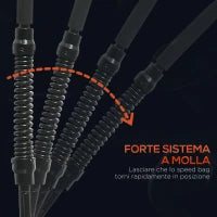 Punching Ball da Terra con Base Riempibile e Ventose, Altezza Regolabile da 145-180 cm, Nero