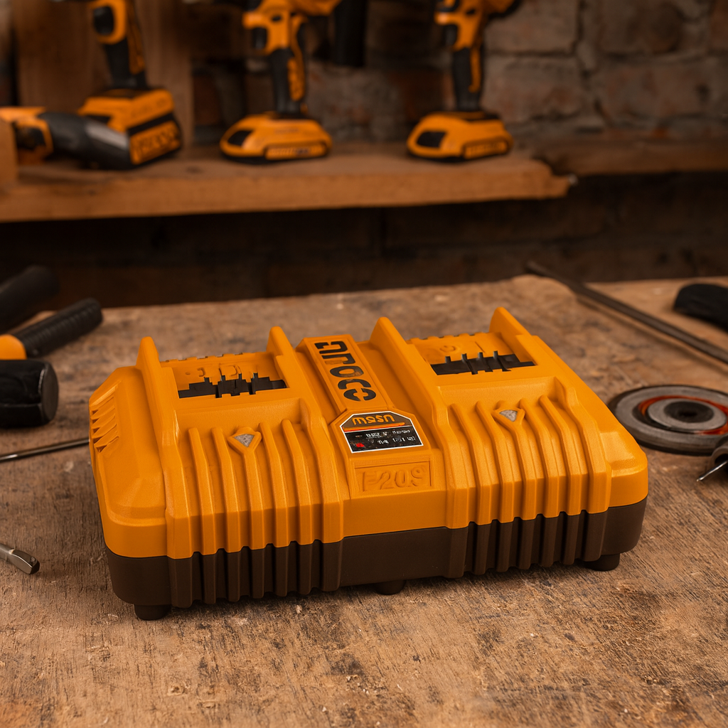 Kit pack pro caricabatterie doppio rapido 4ah + 2 batterie 20v 5 ah 2 ah