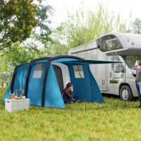 Tenda da Campeggio Gonfiabile 3-6 Persone, Outdoor, Tenda a Tunnel con Finestre, 4.4 x 2.8 x 1.95 m, Blu