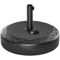 Base per Ombrellone Rotonda Ø55cm in Plastica da 30kg per Pali da Ø38-48mm, Nero