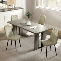 Tavolo da Pranzo in Stile Industriale per 8 Persone max, in Legno e Acciaio, 180x80x75 cm, Grigio