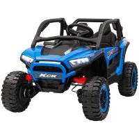 Macchina Elettrica per Bambini 3-8 Anni 24V con Guida Manuale e Telecomando, Velocità 5-7km/h, Blu