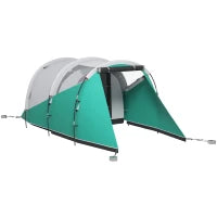 Tenda da Campeggio 3 Posti Impermeabile a Tunnel con Borsa di Trasporto, 460x260x190 cm, Verde
