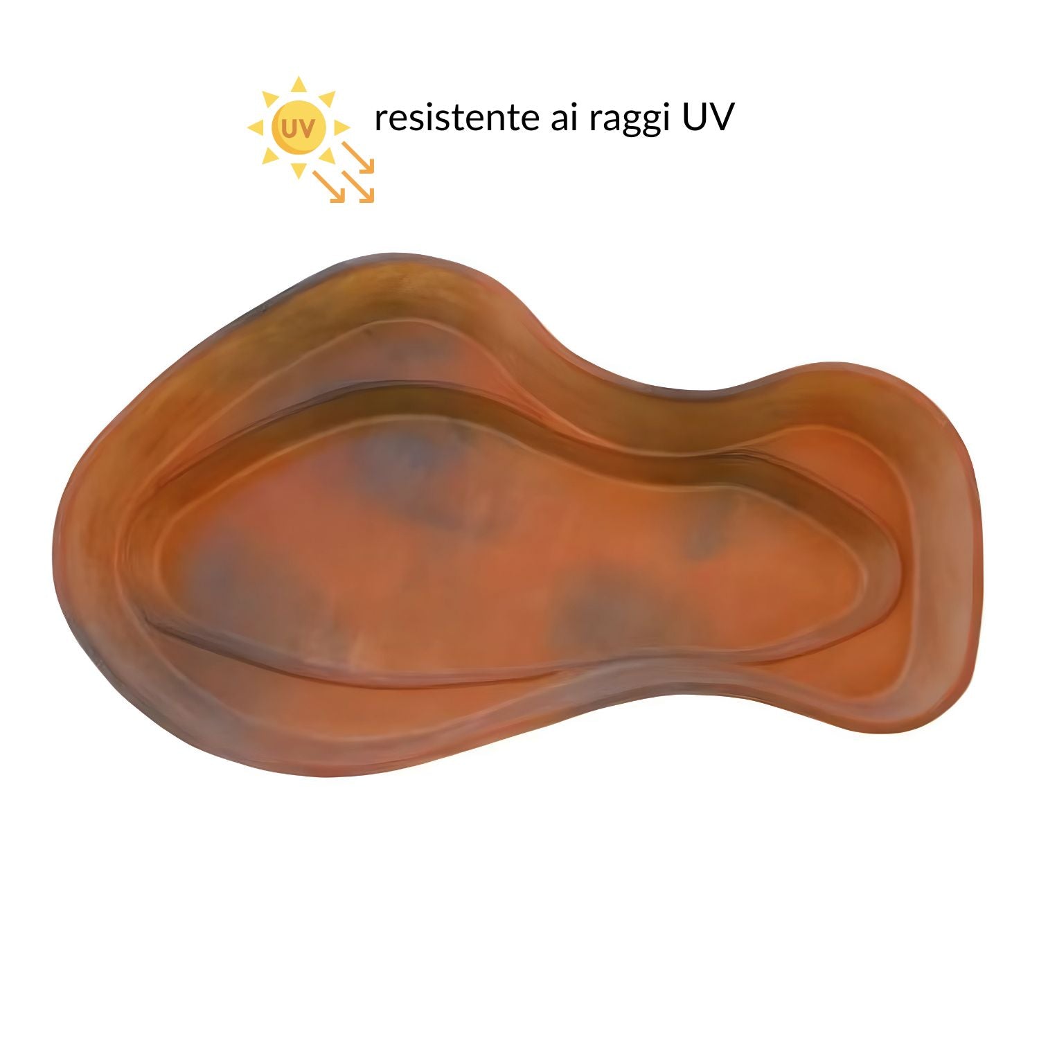 Laghetto da giardino in vetroresina modello laguna cm 350x220xh 60