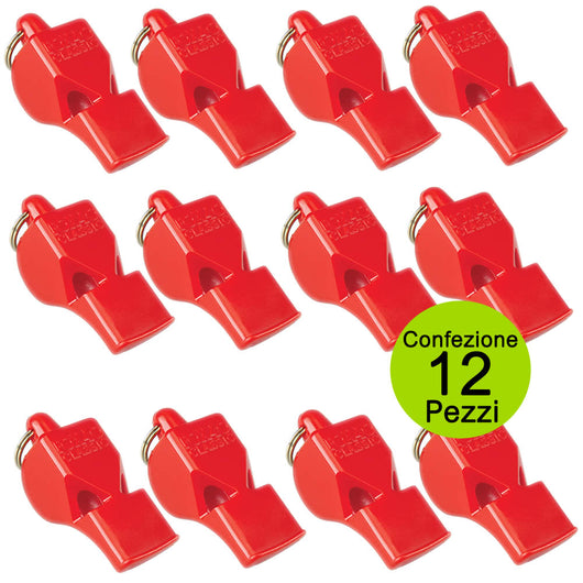 Multiplack 12 pezzi fischietti fox 40 rossi per salvamento bagnini sport