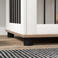 Gabbia per Cani 2 in 1 con Tavolino con 1 Porta Bloccabile, 73L x 60l x 68H cm, Marrone