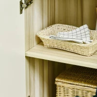 Mobile Buffet a 4 Porte per Cucina con 3 Armadietti, Cassetto e Piano d'Appoggio in Truciolato, 102x48x180 cm