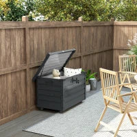 Baule da Esterno da 295L con Serratura e 2 Maniglie, in Acciaio Zincato, 120x62x66 cm, Grigio Scuro