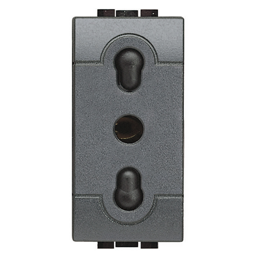 Living light presa antracite bivalente bipasso standard italia l4180