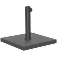 Base per Ombrellone Quadrata da 14.5 kg con Manovella, in HDPE e Cemento, 44x44x30 cm, Nero