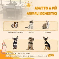 Box per Animali con 7 Finestre, 3 Porte e 2 Borse Portaoggetti, in Poliestere e Acciaio, 84x64x53 cm
