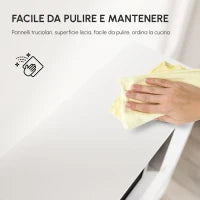 Mobile Cucina per Microonde con Armadietti, Mensole e Cassetto, Credenza Moderna in Legno 90x40x120cm Bianco