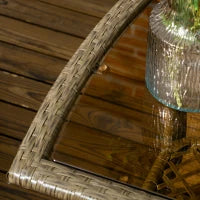 Salotto da Giardino a 4 Posti da 4 Pezzi, Stile Coloniale, Tavolino, Cuscini Beige Inclusi, in Resina Intrecciata, Marrone Chiaro