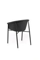 E-STYLO Sedia da pranzo in tessuto grigio scuro con gambe in metallo nero, 58cm X 56cm H. 79cm.