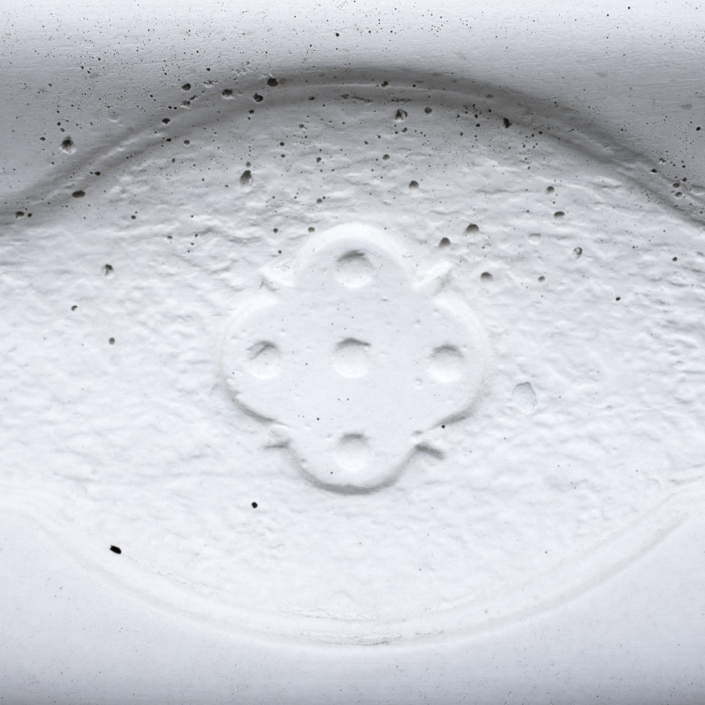 Pilozza lavabo bianca serie romantica cemento calcestruzzo 90 x 50 x h.28 cm