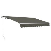 Tenda da Sole per Esterno Avvolgibile a Bracci con Apertura a Manovella, 350x250 cm, Grigio