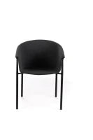 E-STYLO Sedia da pranzo in tessuto grigio scuro con gambe in metallo nero, 58cm X 56cm H. 79cm.