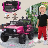 Buggy elettrico per bambini da 12 V, 5 Km/h Max. con radiocomando, Effetti luminosi e sonori 100x65x72 cm, Rosa