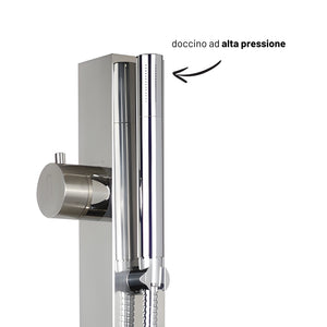 Fontana da giardino a colonna esterno in acciaio inox con cover impermeabile *** modello salice, confezione 1