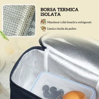 Cesta da Pic Nic per 4 Persone con Area Frigo e Accessori, in Vimini, 54x34x20 cm, color Legno