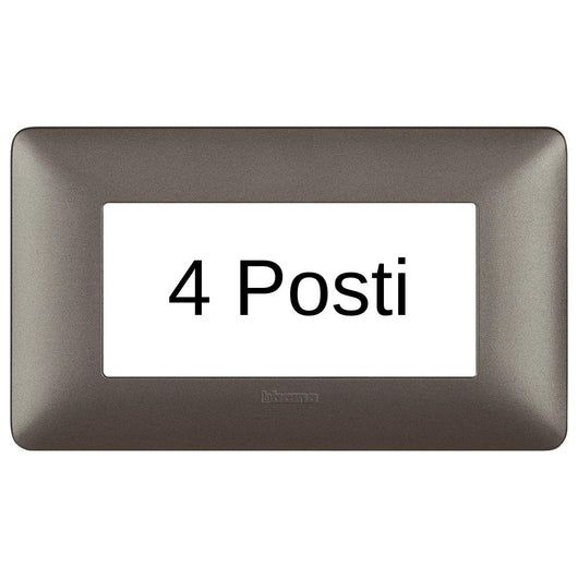 Bticino matix placca 4 posti tecnopolimero colorata am4804 pezzi 4 *** colore avorio, confezione 1