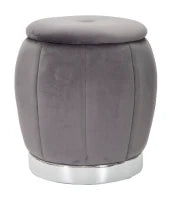 Puff Contenitore Paris Grigio/Silver Cm Ø 43X43