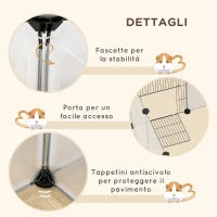 Recinto per Animali Modulabile con 20 Pannelli e 2 Porte, in Acciaio e PP, 175x70x45 cm, Bianco e Nero