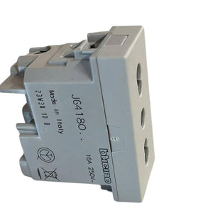 Bticino matixgo presa bipasso 2p+t 16a 250vac con interasse 19 e 26 mm *** colore grigio, confezione 1