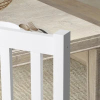 Set di 2 Sedie da Pranzo con Schienale Alto a Doghe e Struttura in Legno di Pino 38,5x47,5x99 cm Bianco