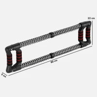 Power Twister a 4 Molle con Resistenza da 10 a 50 kg, in Acciaio Inox, 80x22x5 cm, Nero