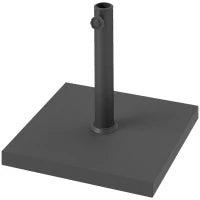 Base per Ombrellone Quadrata da 14.5 kg con Manovella, in HDPE e Cemento, 44x44x30 cm, Nero