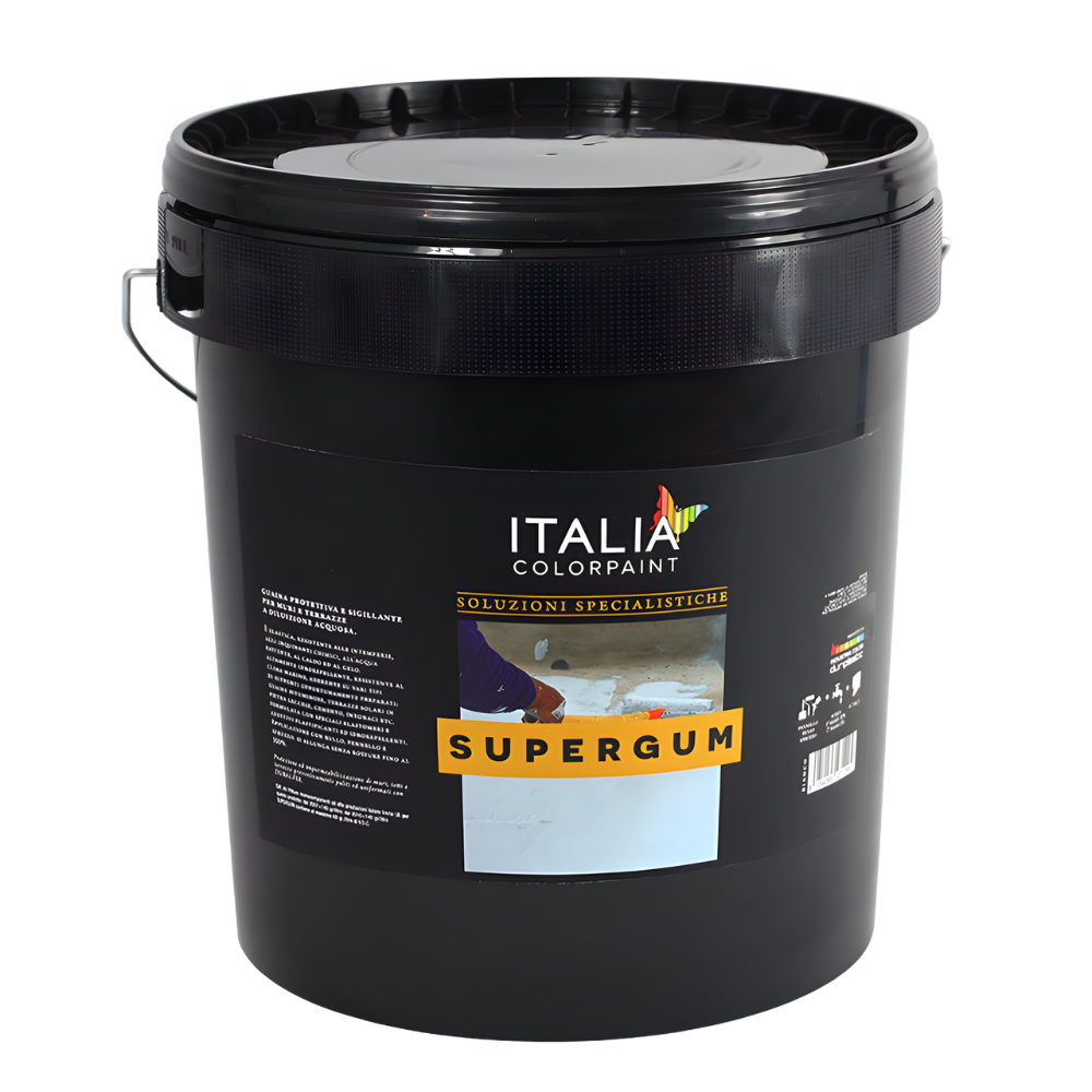 Supergum guaina elastomerica sigillante per muri e terrazze *** formato 20 kg, colore- bianco, confezione 1