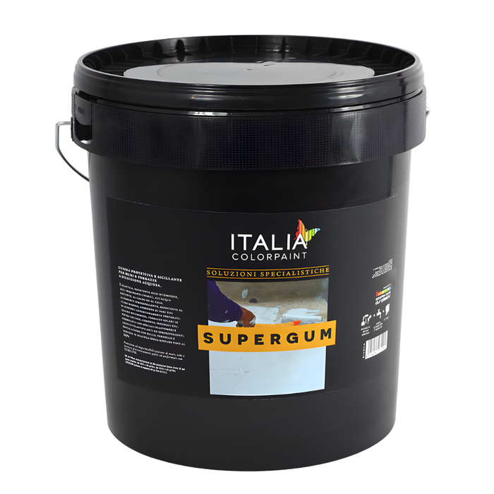 Supergum guaina elastomerica sigillante per muri e terrazze *** formato 20 kg, colore- bianco, confezione 1