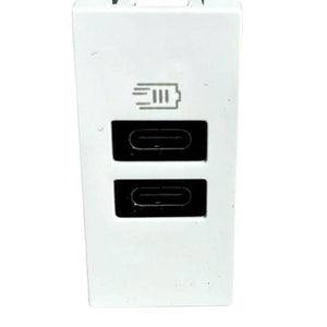 Caricatore usb bticino jw4191cc da incasso doppia porta c 15w bianco