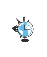 Sticker Da Muro Orologio World Cm 40X48