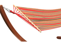 Amaca di legno con tela di cotone "Dallas" - 3 m - Rosso misto