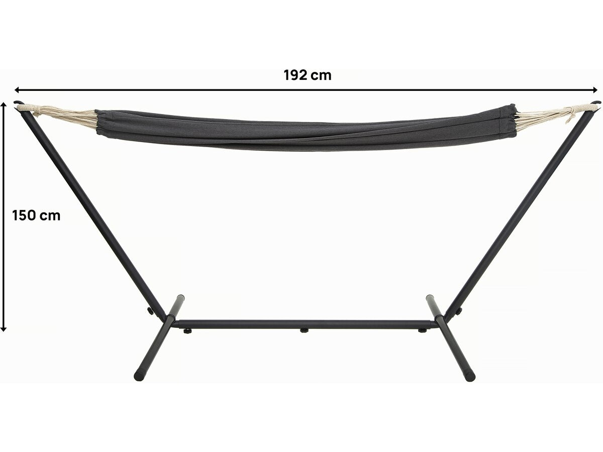 Amaca con supporto in metallo da 150 x 200 cm - Grigio