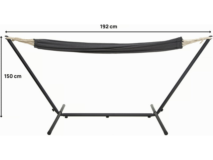 Amaca con supporto in metallo da 150 x 200 cm - Grigio