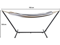 Amaca con supporto in metallo 150 x 200 cm- Marrone e bianco