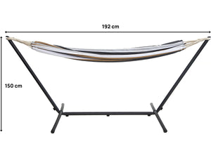 Amaca con supporto in metallo 150 x 200 cm- Marrone e bianco